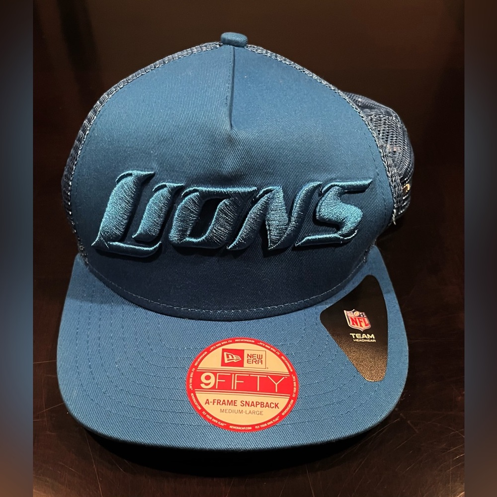 NWT Vintage Detroit Lions Blue Snap Back Hat - One Size